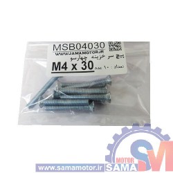 پیچ سرخزینه/ تخت چهار سو M4 طول 30mm بسته 10 عددی