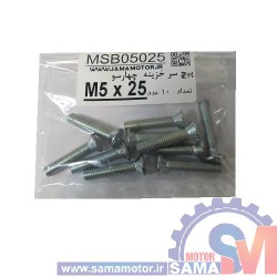 پیچ سرخزینه/ تخت چهار سو M5 طول 25mm بسته 10 عددی