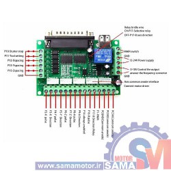 برد کنترلر cnc پنج محور سازگار با MACH3 با اتصال Parallel