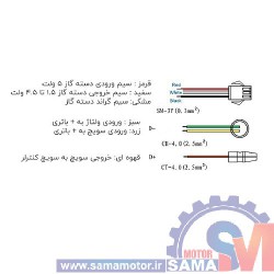 دسته گاز شستی با نشانگر سطح ولتاژ باتری 48 ولت سوئیچ دار