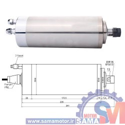 موتور اسپیندل آب خنک 1.5 کیلووات 220 ولت 24000rpm مدل GDZ-17B