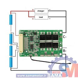 ماژول مدیریت و کنترل باتری لیتیومی 13 سل 30 آمپر BMS 13S-30A