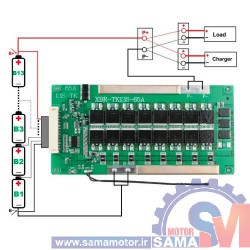 ماژول مدیریت و کنترل باتری لیتیومی 13 سل 60 آمپر BMS 13S-60A