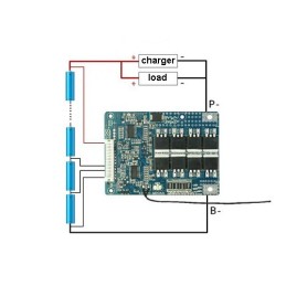 ماژول مدیریت و کنترل باتری لیتیومی 13 سل 80 آمپر BMS 13S-80A