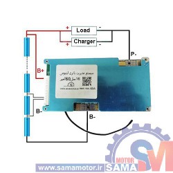 ماژول مدیریت و کنترل باتری لیتیومی 16 سل 50 آمپر BMS 16S-50A