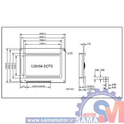 نمایشگر ال سی دی گرافیکی 128*64 بک لایت آبی LCD