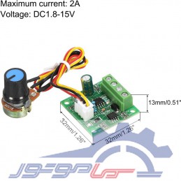 ماژول کنترل سرعت موتورهای 1803BK DC جریان 2A با ولوم اکسترنال