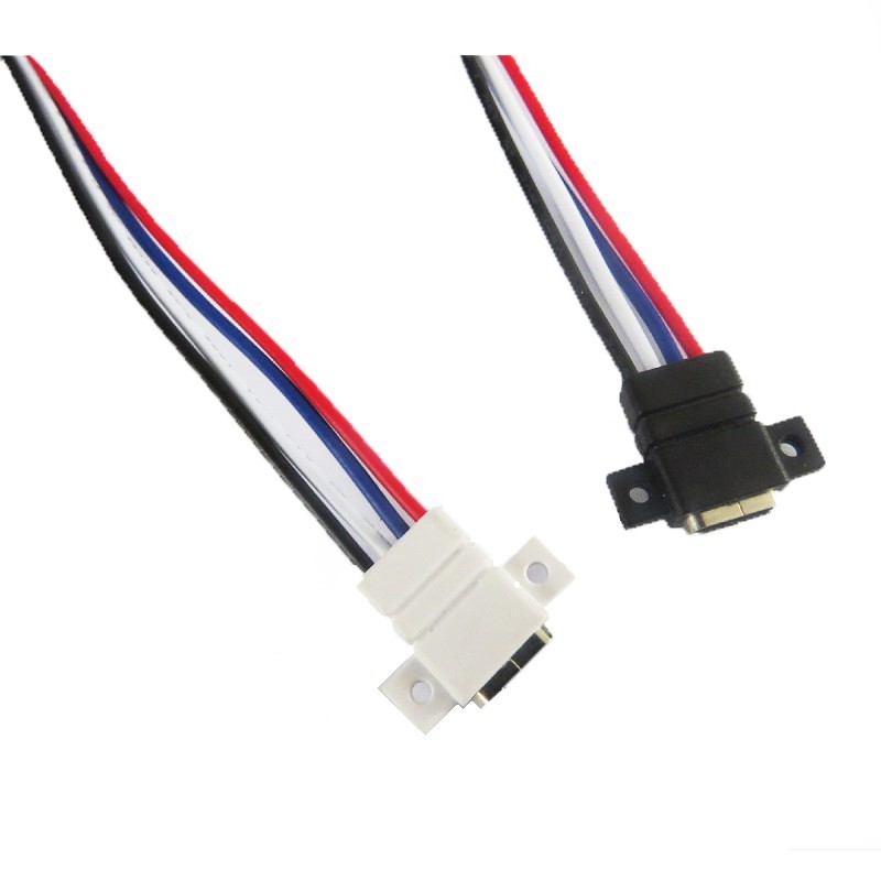 کانکتور مادگی USB 3.1 Type-c ضد آب 4 سیم طول سیم 20cm