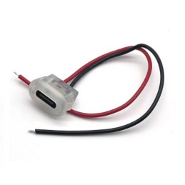 کانکتور مادگی Type-c شفاف پنلی 2 سیم فشاری چراغدار