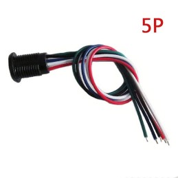 کانکتور مادگی Type-c پنلی گرد سیم دار 5 پین پیچی ضد آب