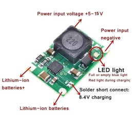 ماژول شارژر باتری لیتیوم TP5100 پشتیبانی از 4.2V و 8.4V جریان 2 آمپر