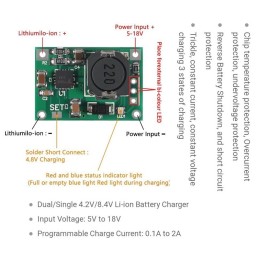 ماژول شارژر باتری لیتیوم TP5100 پشتیبانی از 4.2V و 8.4V جریان 2 آمپر