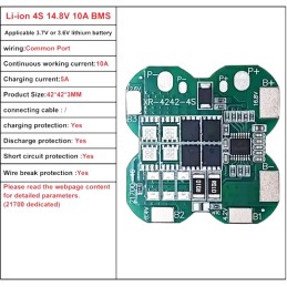 ماژول محافظ شارژ باتری لیتیومی 4 سل 10 آمپر BMS 4S 10A