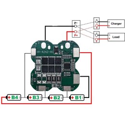 ماژول محافظ شارژ باتری لیتیومی 4 سل 15 آمپر BMS 4S 15A
