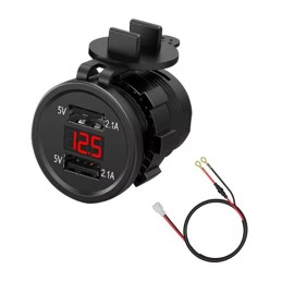 شارژر USB خودرویی روپنلی گرد قرمز،سبز و آبی QC3.0 با دو خروجی فست شارژ