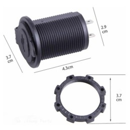شارژر USB خودرویی روپنلی گرد QC3.0 با دو خروجی فست شارژ