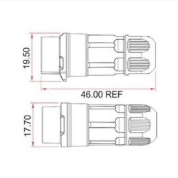 کانکتور ضد آب 3 پین پنلی نری و مادگی قطر 12mm بادرپوش