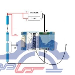 ماژول مدیریت و کنترل باتری لیتیوم فسفات 6 سل 20 آمپر BMS 6S-20A