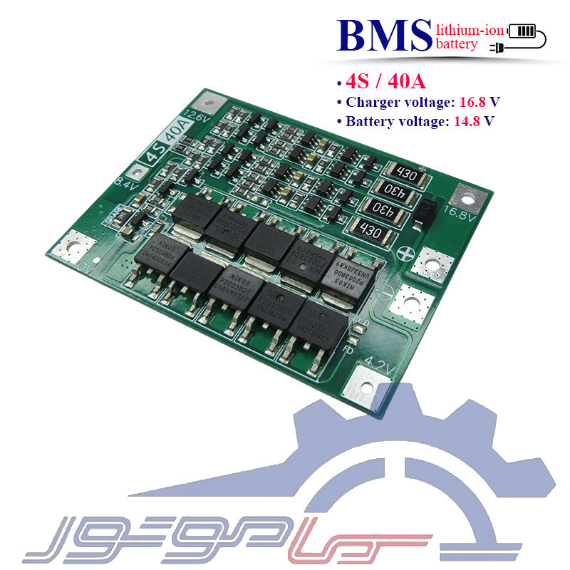 ماژول محافظ شارژ باتری لیتیوم یون 4 سل 40 آمپر