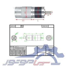 موتور گیربکس خورشیدی 24 ولت 22 دور PG36-555