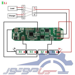 ماژول محافظ شارژ باتری لیتیوم یون 4 سل 5 آمپر