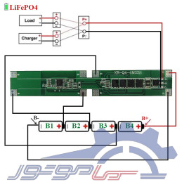 ماژول محافظ شارژ باتری لیتیوم یون 4 سل 12 آمپر