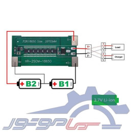 ماژول محافظ شارژ باتری لیتیوم یون 2 سل 30 آمپر 7 ماسفت
