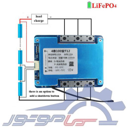 ماژول محافظ شارژ باتری لیتیوم فسفات 4 سل 100 آمپر