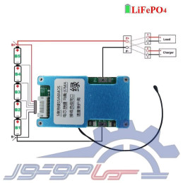 ماژول محافظ شارژ باتری لیتیوم فسفات 5 سل 15 آمپر