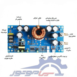 ماژول کاهنده dc-dc ولتاژ و جریان 30 آمپر 800 وات دارای فن و هیت سینک
