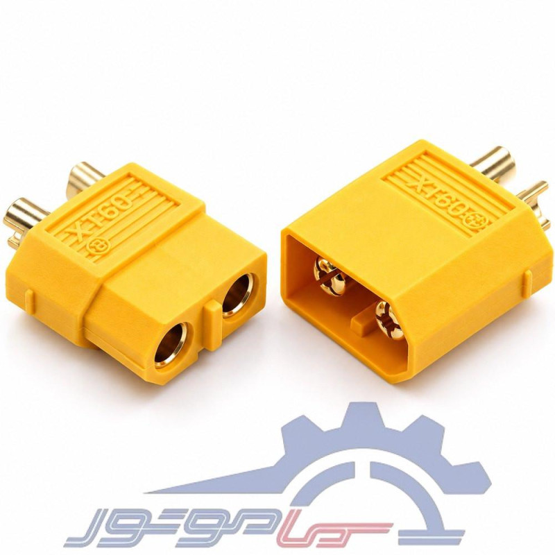 کانکتور قدرت XT60 آماس (AMASS) دو پین زرد نری و مادگی (یک جفت)