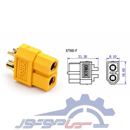 کانکتور قدرت XT60 آماس (AMASS) دو پین زرد نری و مادگی (یک جفت)