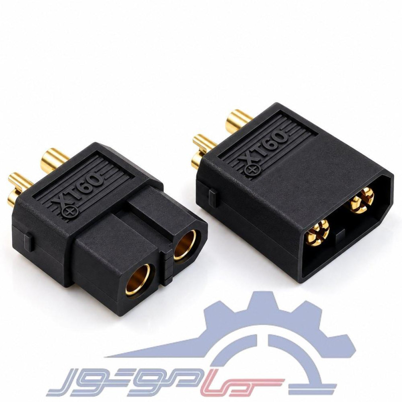 کانکتور قدرت XT60 آماس (AMASS) دو پین مشکی نری و مادگی (یک جفت)