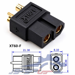 کانکتور قدرت XT60 آماس (AMASS) دو پین مشکی نری و مادگی (یک جفت)