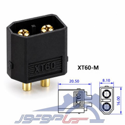 کانکتور قدرت XT60 آماس (AMASS) دو پین مشکی نری و مادگی (یک جفت)