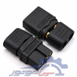 کانکتور قدرت XT60H آماس (AMASS) دو پین مشکی با درپوش نری و مادگی (یک جفت)