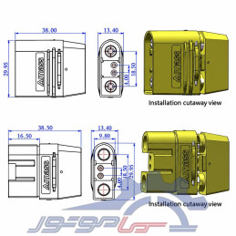 کانکتور قدرت XT120 (2+2) آماس (AMASS)
ابعاد