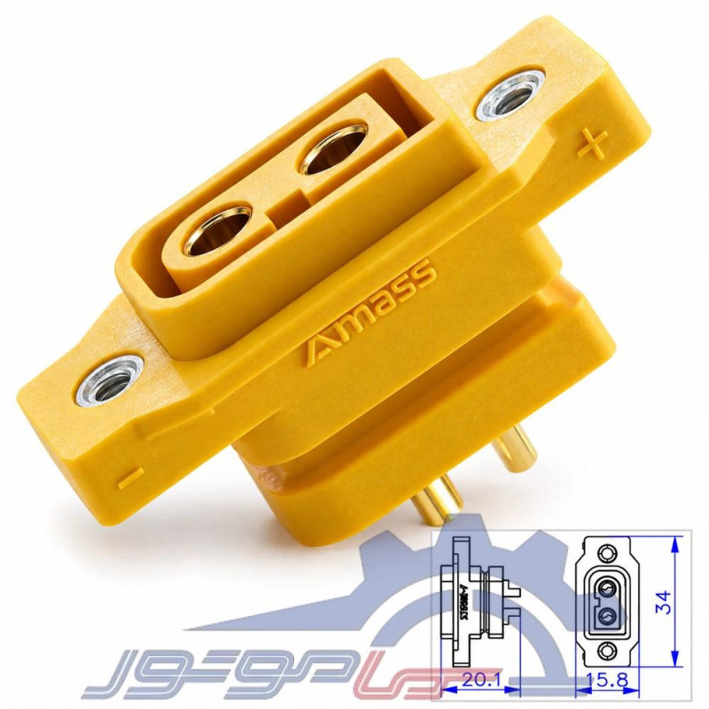 کانکتور قدرت XT90E-F آماس (AMASS) دو پین مادگی