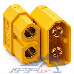 کانکتور قدرت XT90H آماس (AMASS) دو پین زرد با درپوش نری و مادگی (یک جفت)