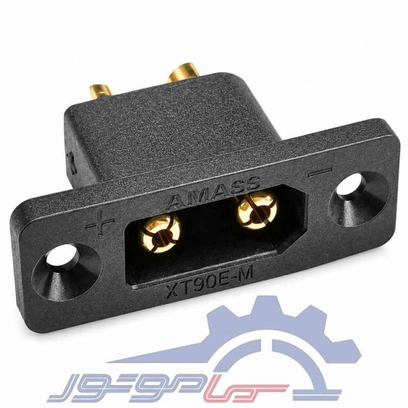 کانکتور قدرت XT90E آماس (AMASS) دو پین مشکی نری