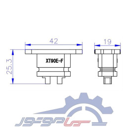 کانکتور قدرت XT90E-F آماس (AMASS) دو پین مادگی مشکی