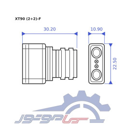 کانکتور قدرت XT90I (2+2) آماس (AMASS)  جفت