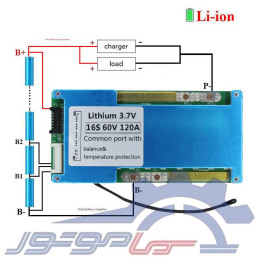 ماژول محافظ شارژ باتری لیتیوم یون 16 سل 120 آمپر