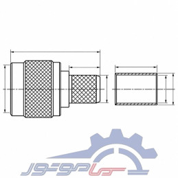 کانکتور N نری مستقیم پرسی مناسب کابل LMR-400 و RG-213