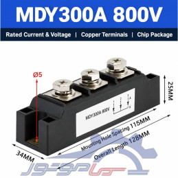 ماژول دیود کاتد مشترک MDY300A، ۳۰۰ آمپر ۸۰۰ ولت
