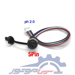 کانکتور مادگی Type-c پنلی سیم دار 5 پین پیچی ضد آب