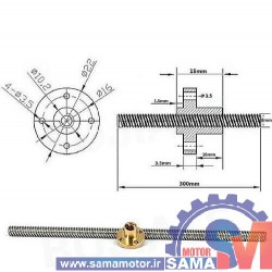 مهره لید اسکرو T8 قطر 8 میلیمتر گام 2 میلیمتر