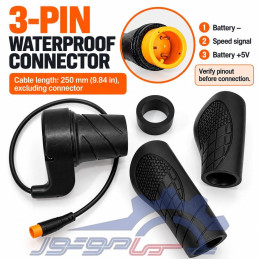 دسته گاز نیم‌پیچ اسکوتر و دوچرخه برقی FT76X سوکت ضدآب سه پین