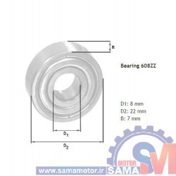 بلبرینگ شیار عمیق 608ZZ